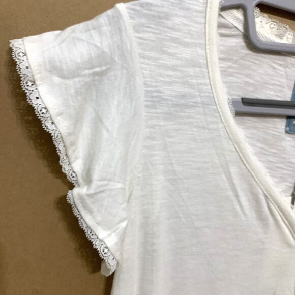 FAT FACE Ivory White LUNA Woven Sleep Tee Cotton/Modal SZ 2 NWT - Picture 3 of 7